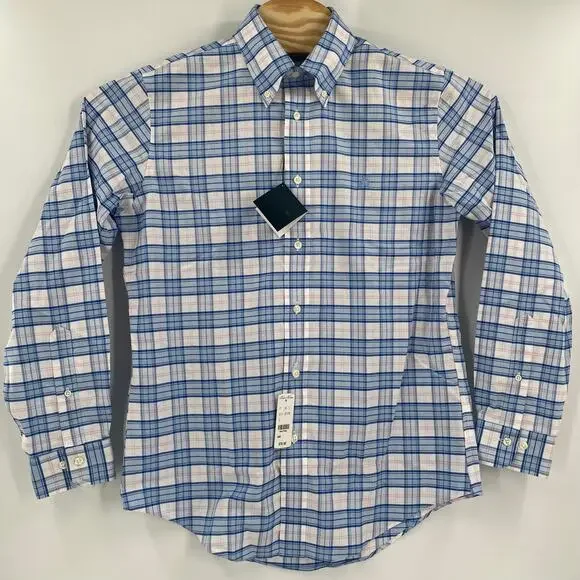 Brooks Brothers Blue and Pink Plaid Casual Button Down Shirt - Picture 5 of 6